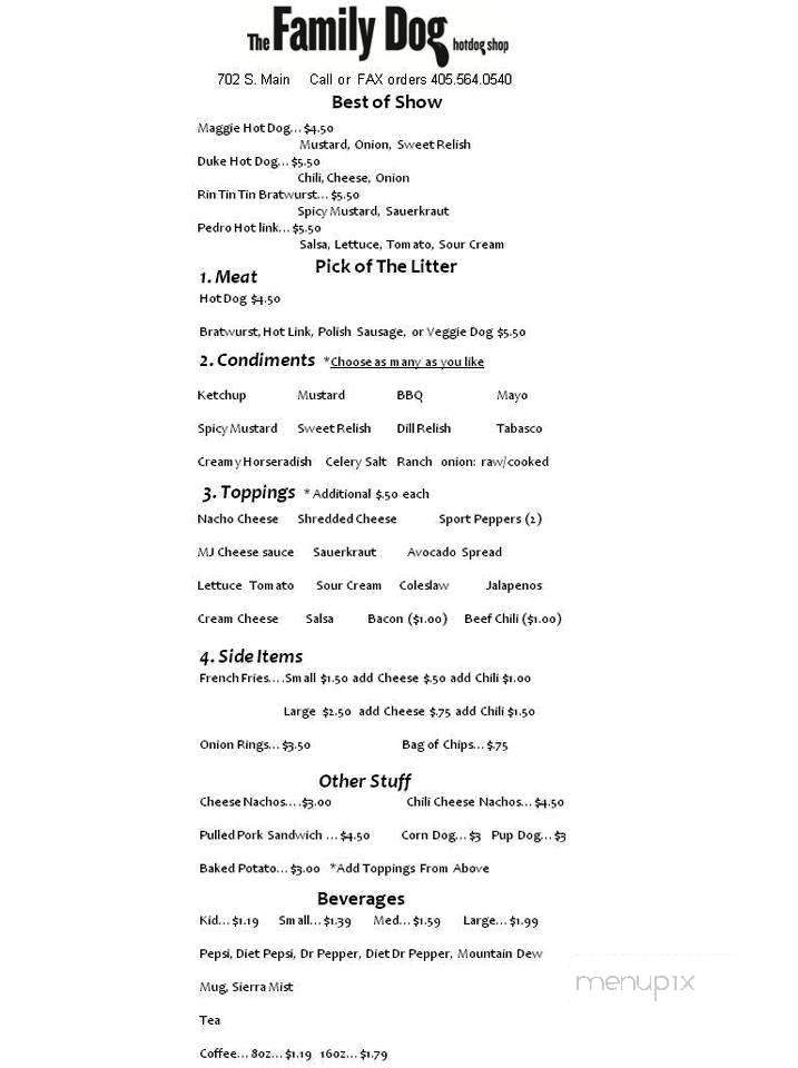 The Family Dog - Stillwater, OK menu_pic