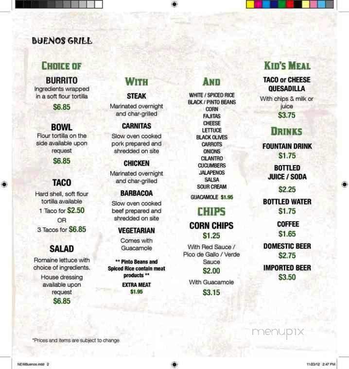 Shawanoe Catina & Tequila Bar - Seneca, MO menu_pic