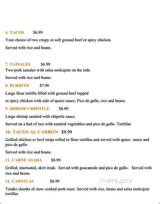 Senor Bean Mexican Grill- Cantina - Dallas, TX menu_pic