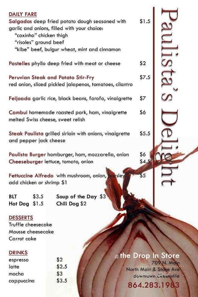 Paulista Delight - Greenville, SC menu_pic