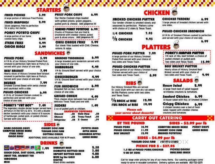 Porky's BBQ of Paoli - Paoli, IN menu_pic