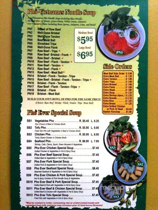 Pho Ever - Puyallup, WA menu_pic