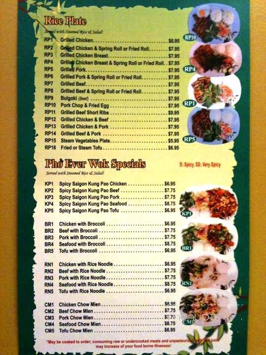 Pho Ever - Puyallup, WA menu_pic
