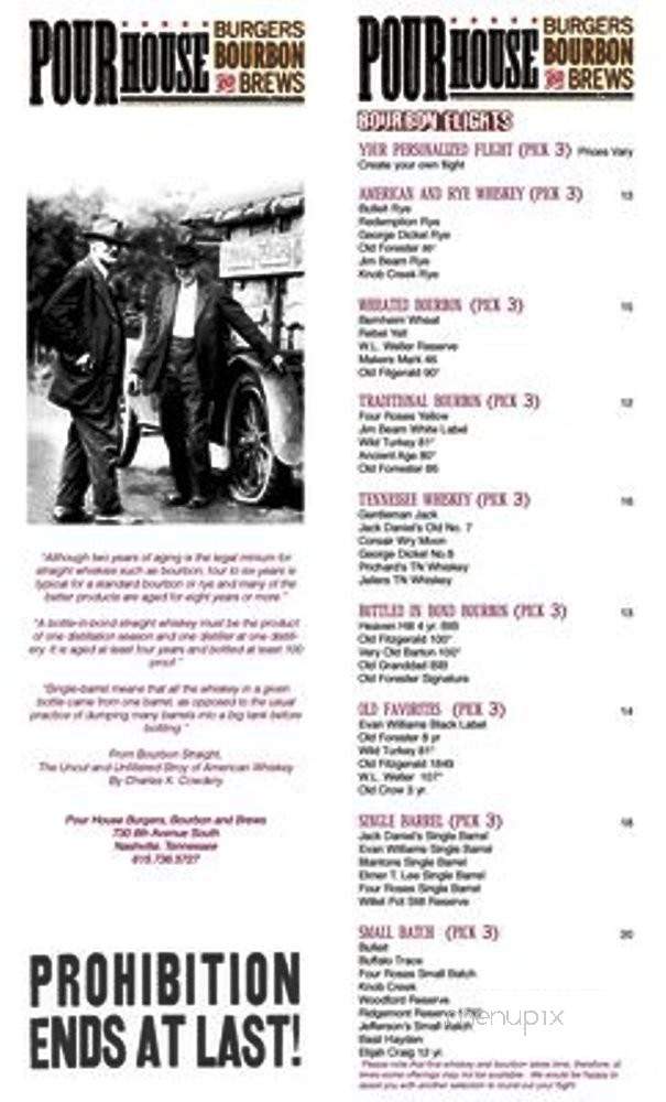 Pour House - Nashville, TN menu_pic
