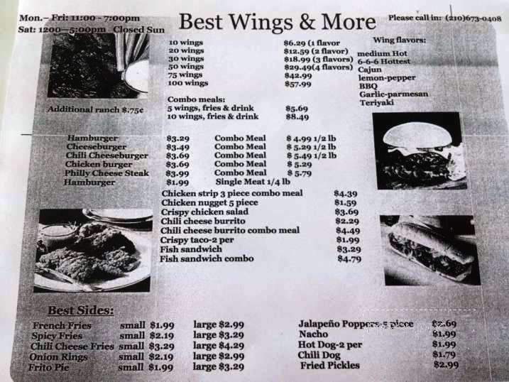 Best Wing and More - San Antonio, TX menu_pic