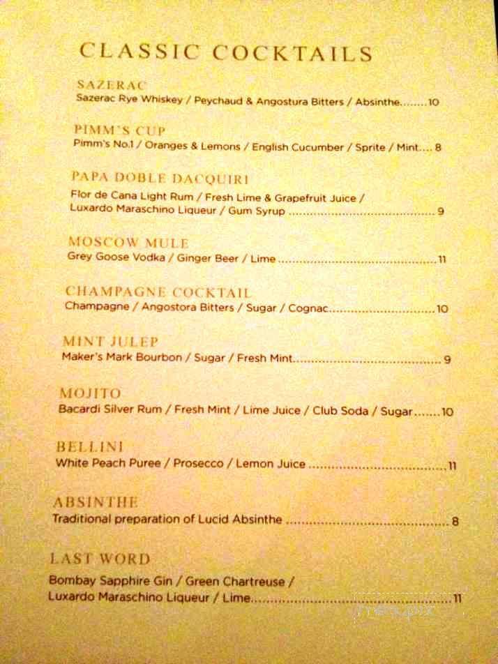 Library Lounge - Jackson, MS menu_pic