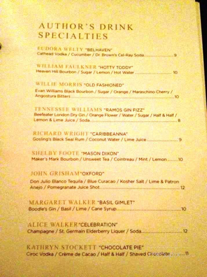 Library Lounge - Jackson, MS menu_pic