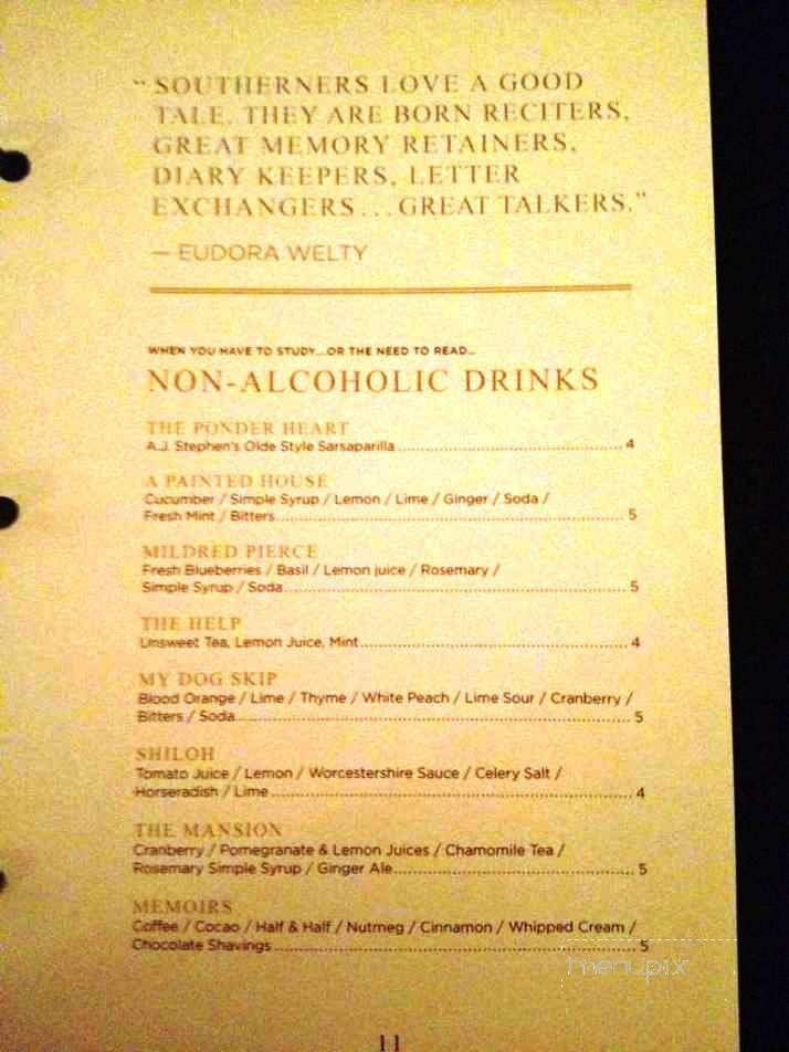 Library Lounge - Jackson, MS menu_pic