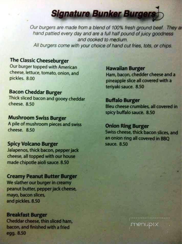Bunkers Bar & Grill - Sherwood, AR menu_pic