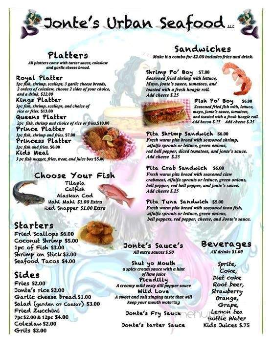 Jontes Urban Seafood LLC - Portland, OR menu_pic