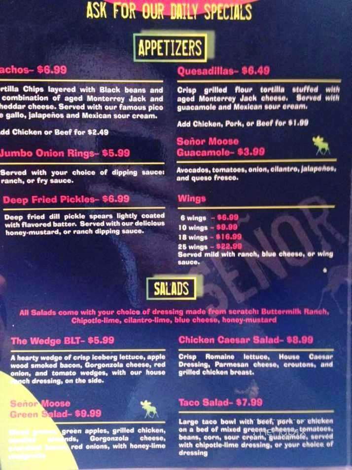 Senor Moose - Payson, UT menu_pic