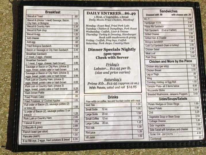 Linda's Cafe - Shepherdsville, KY menu_pic