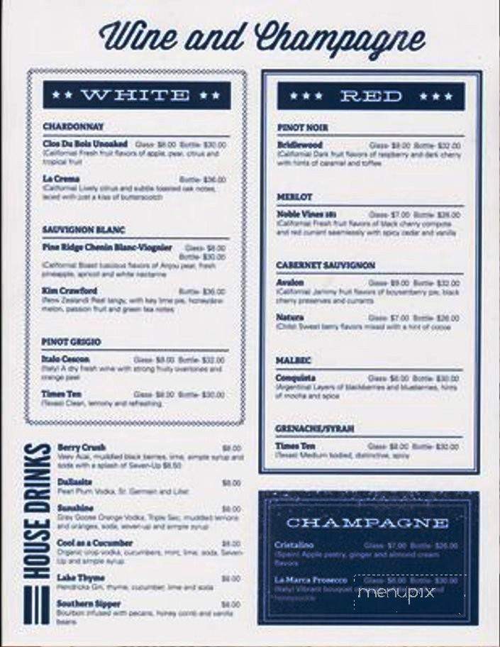 Lake House - Dallas, TX menu_pic
