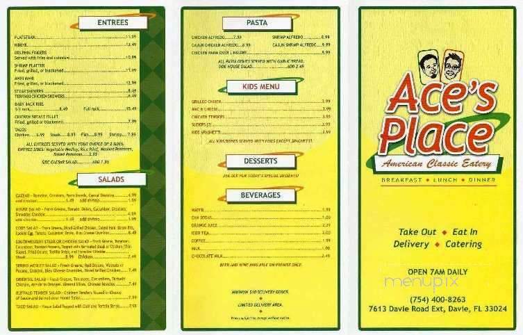Ace's Place American Classic Eatery - Hollywood, FL menu_pic