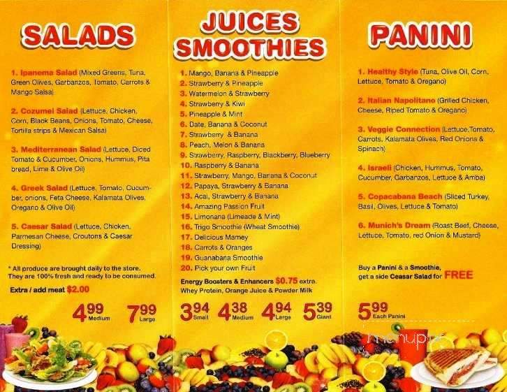 Rio Station Juice Bar - Miami, FL menu_pic