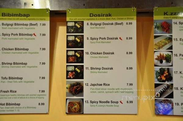 K.zzang - San Jose, CA menu_pic