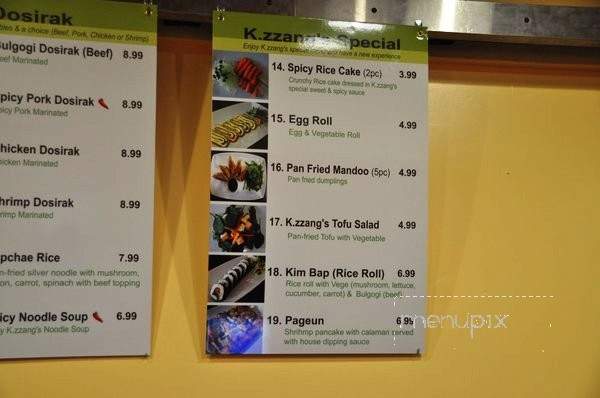 K.zzang - San Jose, CA menu_pic