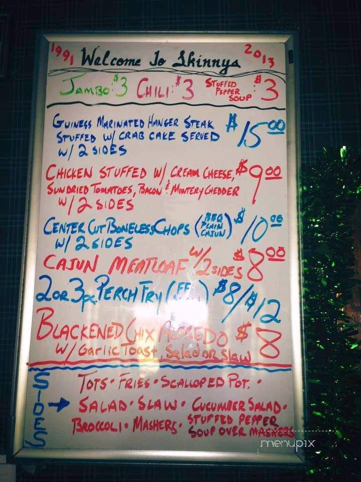Skinny's Bar and Grille - Cleveland, OH menu_pic