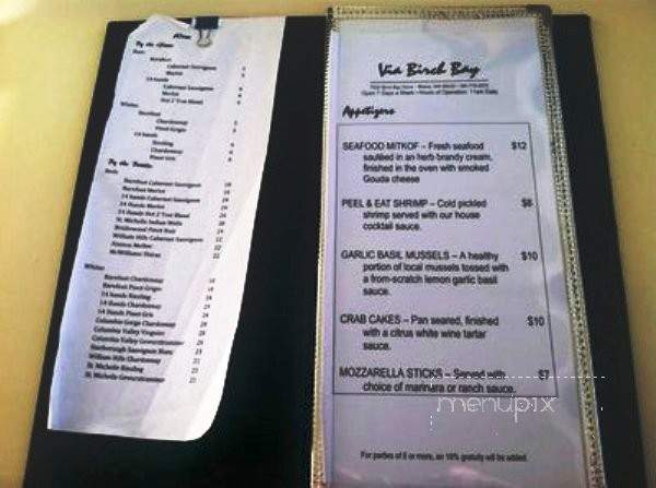 VIA Birch Bay Cafe and Bistro - Blaine, WA menu_pic