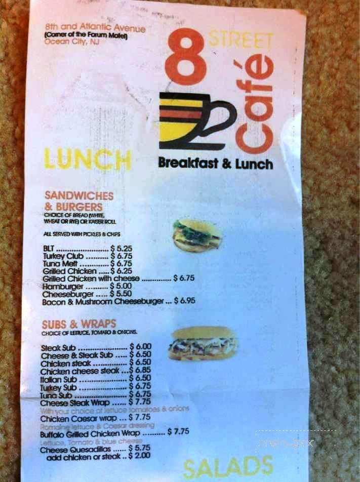 8th Street Cafe - Atlantic City, NJ menu_pic