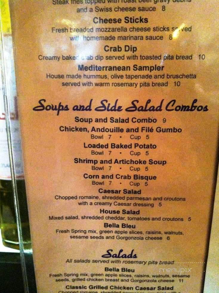 Bella's - Chalmette, LA menu_pic