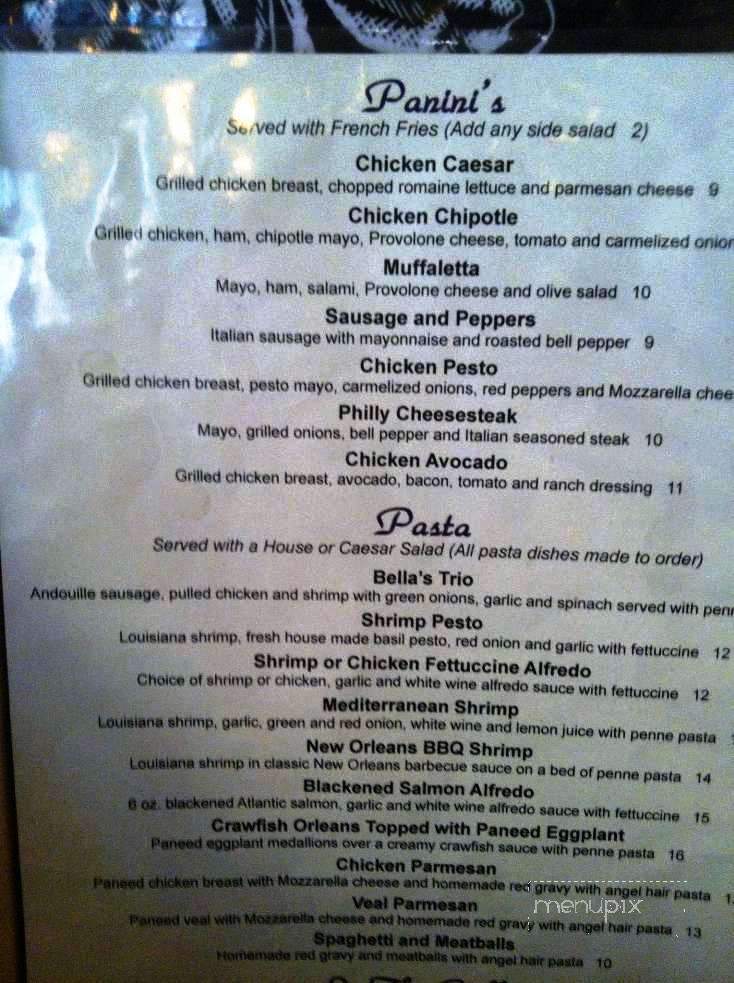 Bella's - Chalmette, LA menu_pic