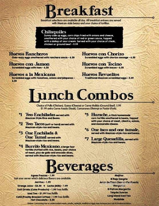 El Patron Authentic Mexican Bar and Grill - Florence, KY menu_pic