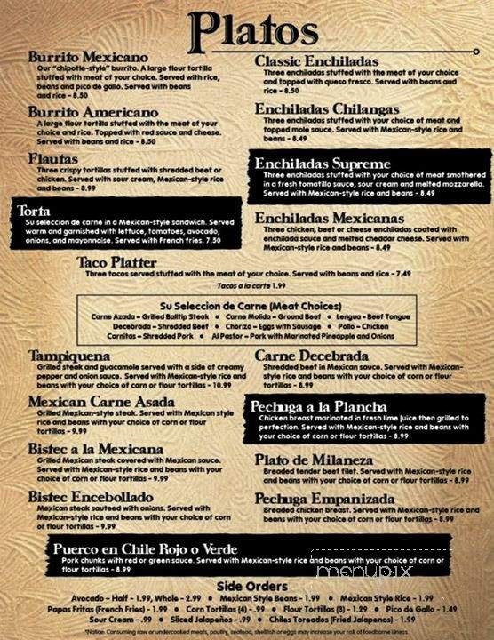 El Patron Authentic Mexican Bar and Grill - Florence, KY menu_pic