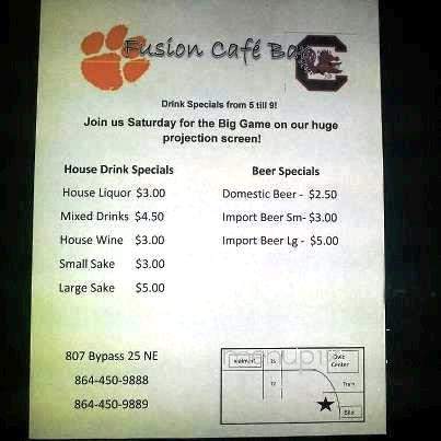 Fusion Express - Greenwood, SC menu_pic