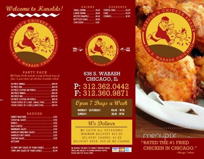 Harolds Chicken - Chicago, IL menu_pic