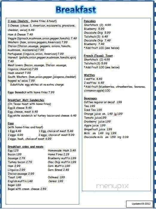Hoagie's Diner - Bourne, MA menu_pic