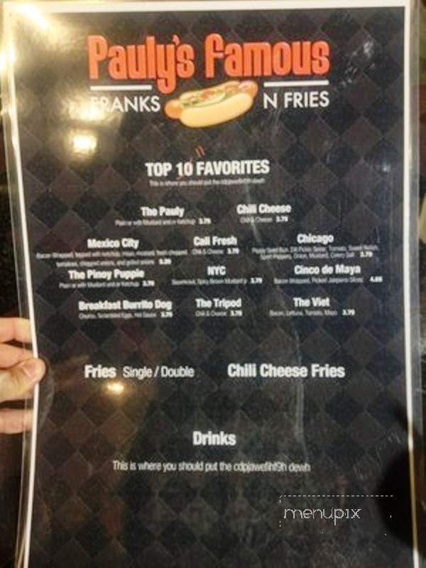 Pauly's Famous Franks n Fries - San Jose, CA menu_pic