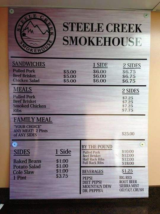 Steele Creek Smokehouse - Alma, AR menu_pic