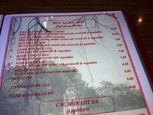 Hanoi Ave - Westminster, CA menu_pic