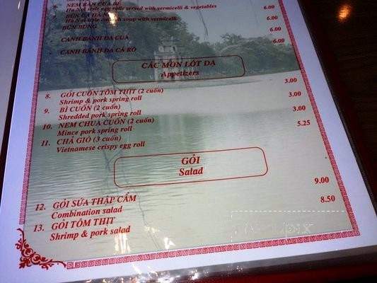 Hanoi Ave - Westminster, CA menu_pic