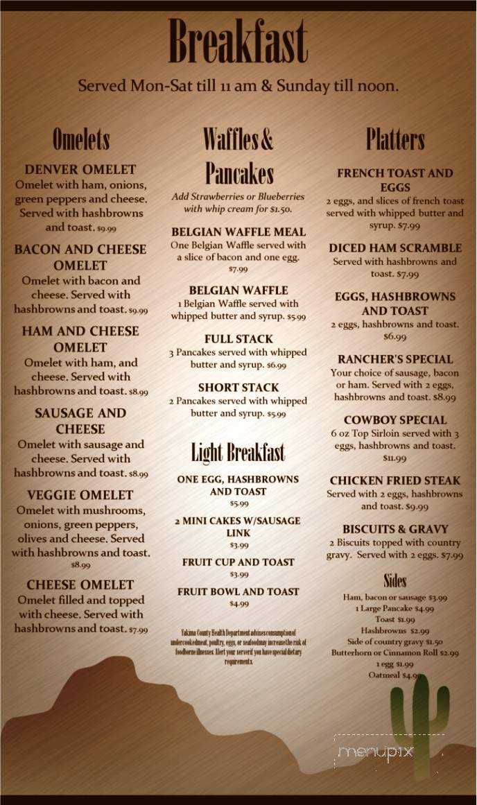 Lone Star Ranch House - Yakima, WA menu_pic
