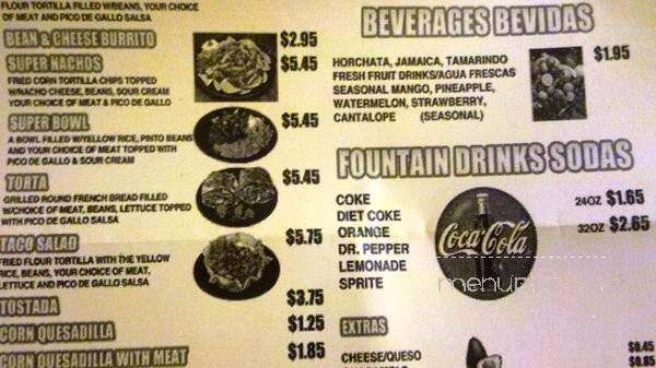 Super B Burrito - Las Vegas, NV menu_pic