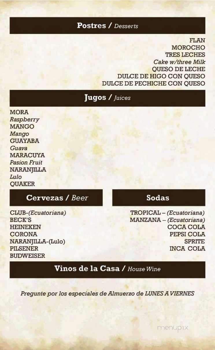 Barzola Restaurant II - Pembroke Pines, FL menu_pic