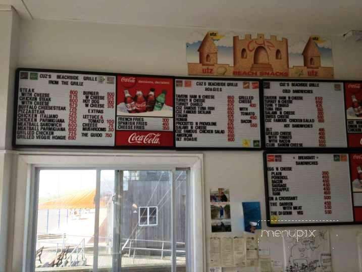 Cuz's Beach Side Grill - Sea Isle City, NJ menu_pic