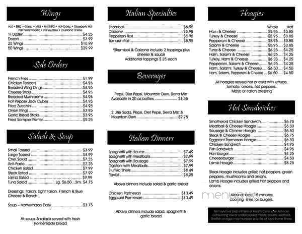 Pizza Man's Pizza - New Castle, PA menu_pic
