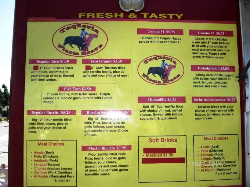 Taqueria Fiesta Bravo - Spokane, WA menu_pic