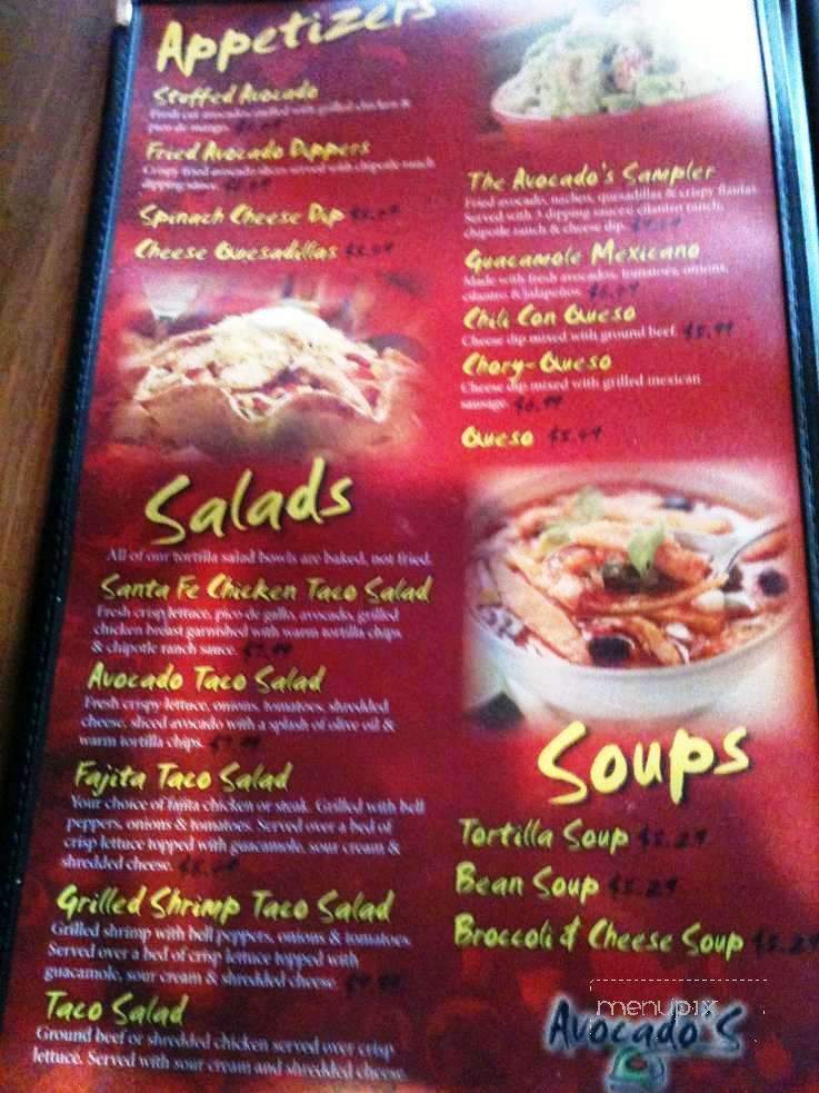 Avocado's - Monroe, LA menu_pic