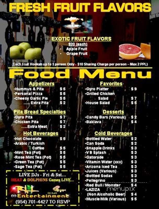 Arabica Cafe Hookah Lounge - Davie, FL menu_pic