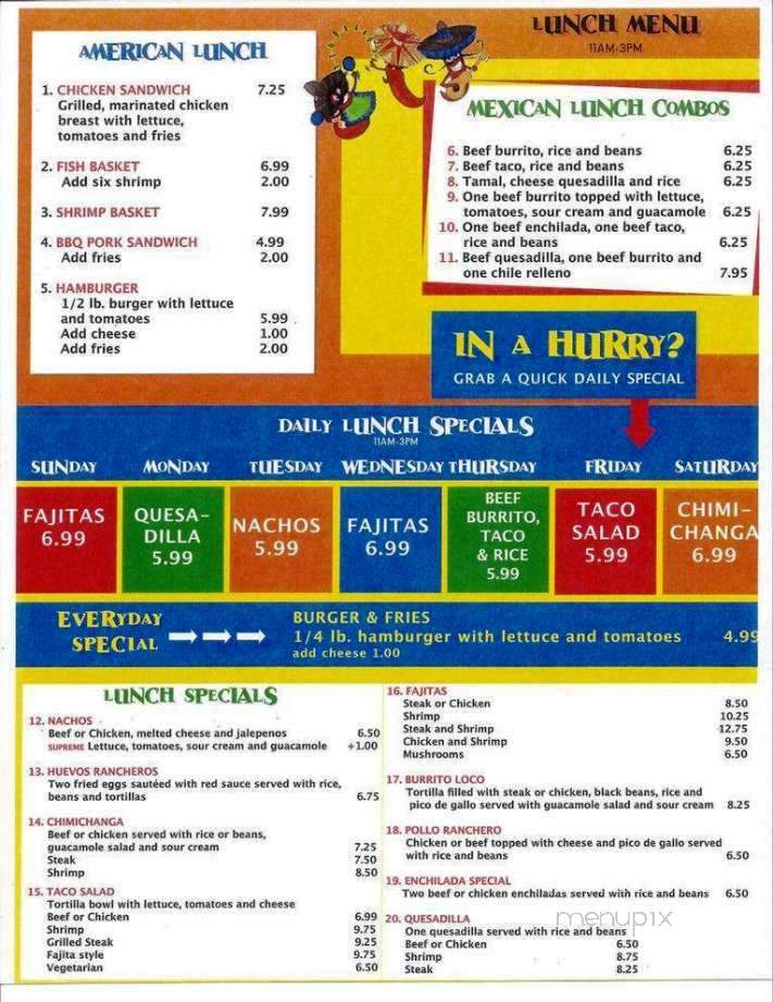Amelia's Restaurant - Fresh Mexican Grill - Theodore, AL menu_pic