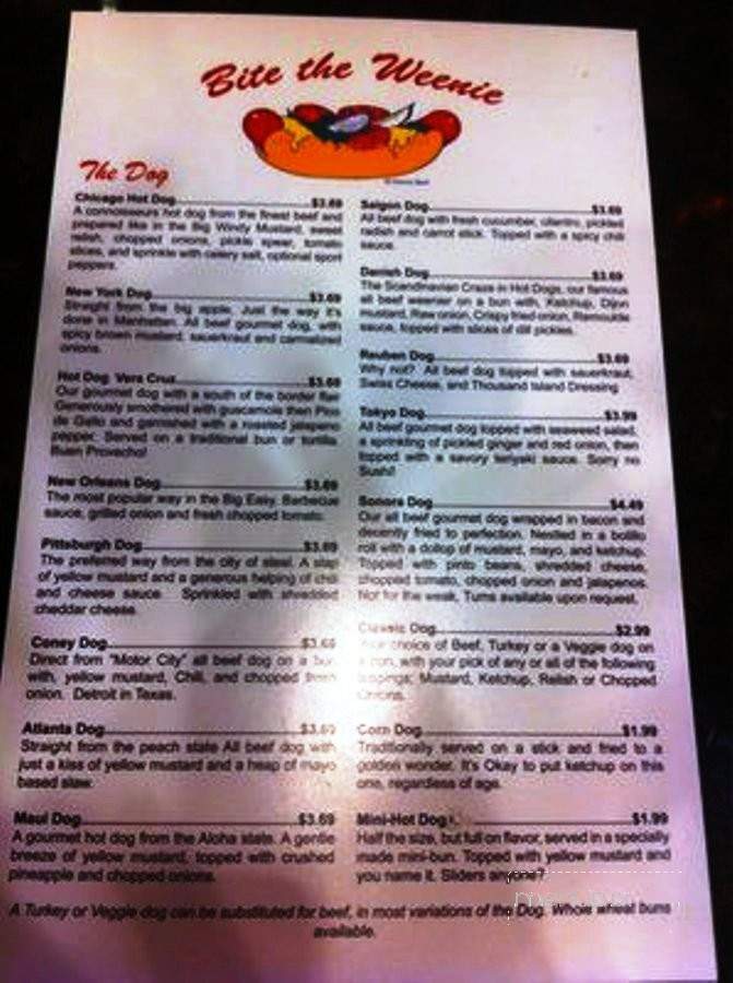 Bite the Weenie - Richland Hills, TX menu_pic