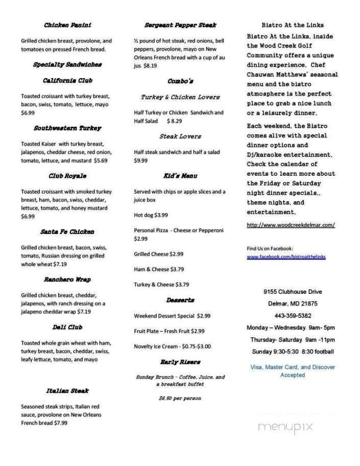 Bistro ATL - Delmar, MD menu_pic