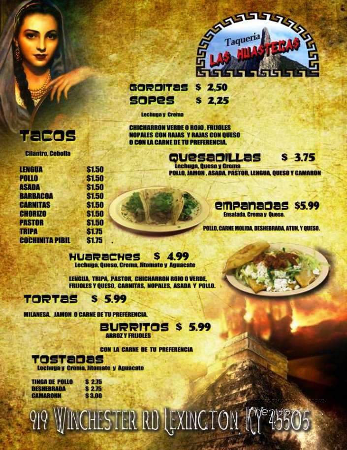 Taqueria Las Huastecas - Lexington, KY menu_pic