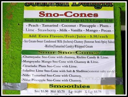 Sonoran Delights - Tucson, AZ menu_pic