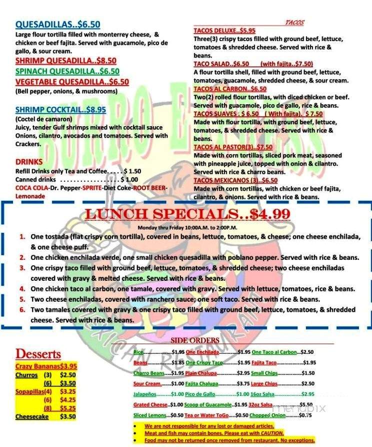 Burro Express Mexican Restaurant - New Waverly, TX menu_pic