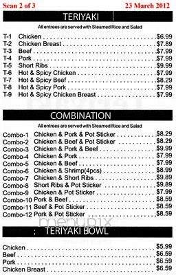 Ichi 16 Teriyaki - Vancouver, WA menu_pic